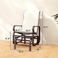 Outsunny Gliding Lounger Chair, Outdoor Swinging Chair with Smooth Rocking Arms and Lightweight Construction for Patio Backyard, Beige