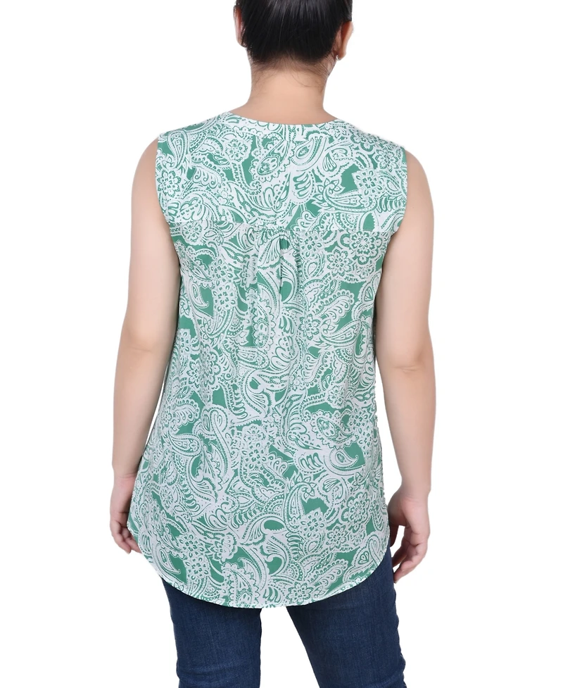 Ny Collection Women's Sleeveless Pintucked Blouse