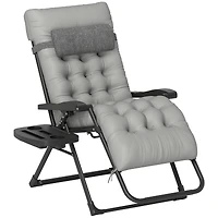 Outsunny Padded Zero Gravity Chair w/ Cup Holder Tray,