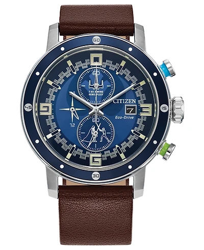 Citizen Eco-Drive Men's Chronograph Star Wars Luke Skywalker Brown Leather Strap Watch 44mm
