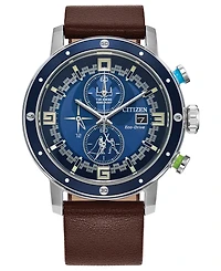 Citizen Eco-Drive Men's Chronograph Star Wars Luke Skywalker Brown Leather Strap Watch 44mm