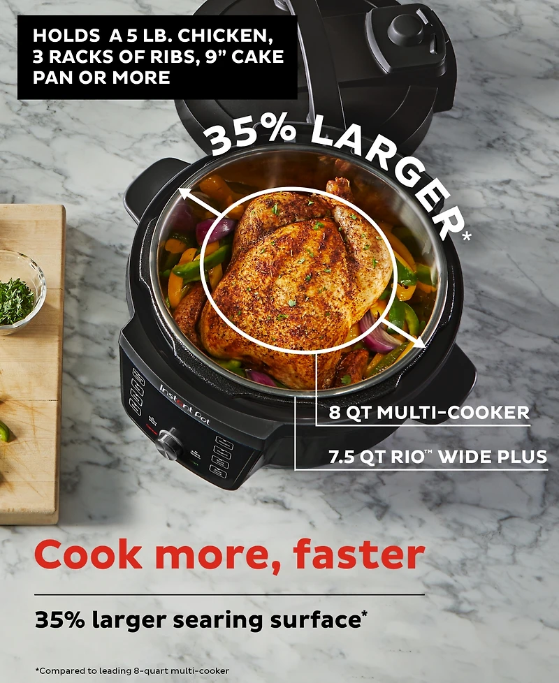 Instant Pot 7.5Qt Rio Wide Plus 9-in-1 Multi-Cooker