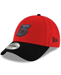 Men's New Era Scarlet, Black Kyle Larson 9FORTY Snapback Adjustable Hat