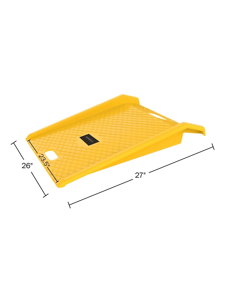 Driveway Curb Ramp - Heavy Duty, Portable Curb Ramp with 1000lb Capacity - For Furniture Dollies, Hand Trucks, or Moving Carts by Stalwart (Yellow)