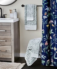 Skl Home Distressed Leaves Turkish Cotton Bath Towel, 54" x 28"