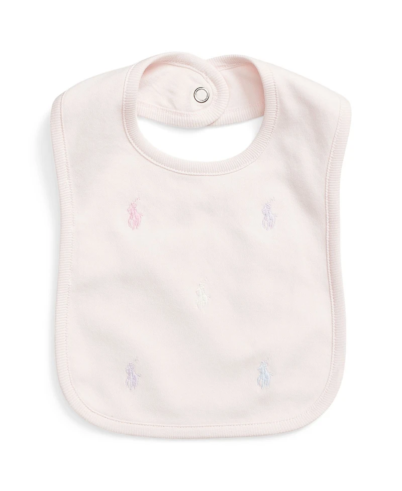 Baby Girls Polo Pony Interlock Bib