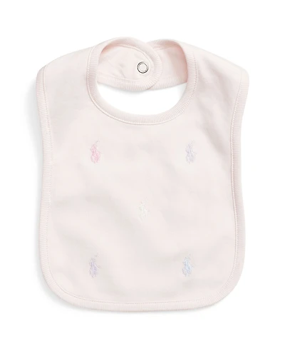Baby Girls Polo Pony Interlock Bib