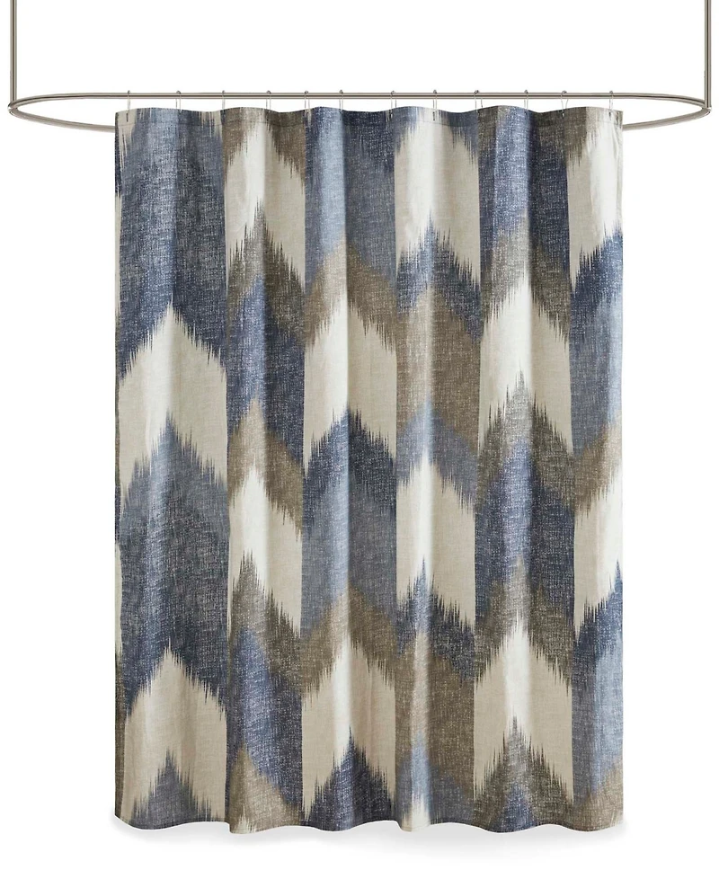 Ink+Ivy Alpine Chevron Stripe Cotton Shower Curtain, 72" x 72"