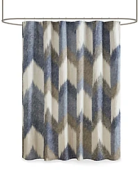 Ink+Ivy Alpine Chevron Stripe Cotton Shower Curtain, 72" x 72"