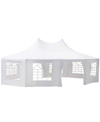 Outsunny 29' x 21' Canopy Party Event Tent w/ 2 Pull-Back Doors & 8 Windows