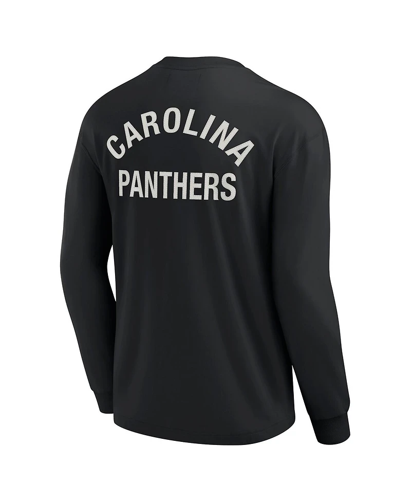 Men's and Women's Fanatics Signature Black Carolina Panthers Super Soft Long Sleeve T-shirt