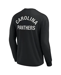Men's and Women's Fanatics Signature Black Carolina Panthers Super Soft Long Sleeve T-shirt