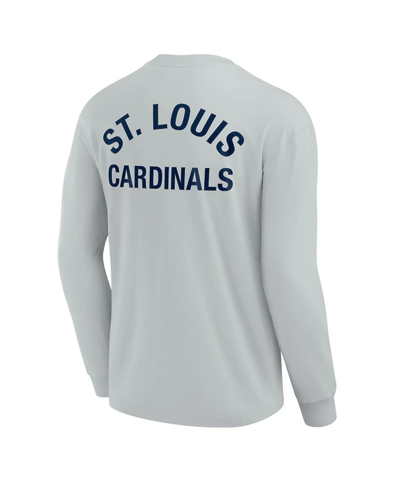 Men's and Women's Fanatics Signature Gray St. Louis Cardinals Super Soft Long Sleeve T-shirt