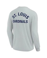 Men's and Women's Fanatics Signature Gray St. Louis Cardinals Super Soft Long Sleeve T-shirt