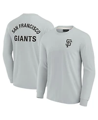 Men's and Women's Fanatics Signature Gray San Francisco Giants Super Soft Long Sleeve T-shirt