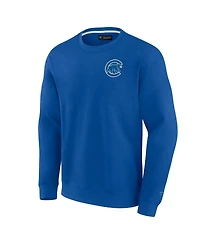 Men's and Women's Fanatics Signature Royal Chicago Cubs Super Soft Pullover Crew Sweatshirt