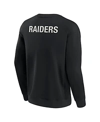 Men's and Women's Fanatics Signature Black Las Vegas Raiders Super Soft Pullover Crew Sweatshirt