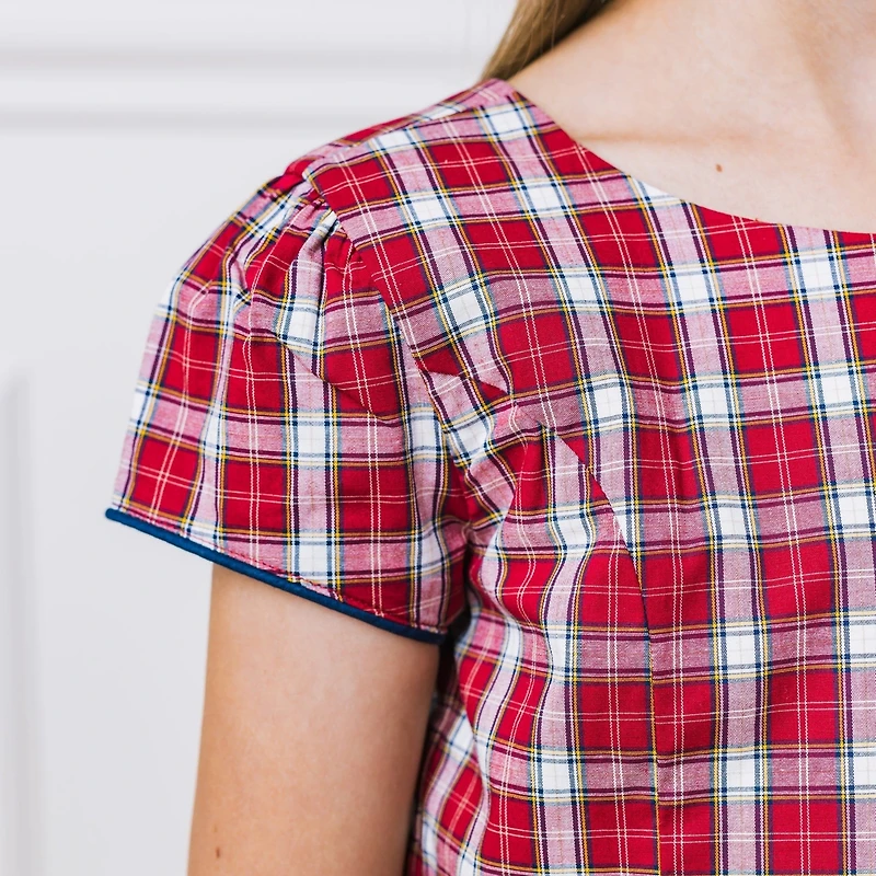 Hope & Henry Big Girls Short Sleeve Button Back Schoolgirl Dress