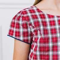 Hope & Henry Big Girls Short Sleeve Button Back Schoolgirl Dress