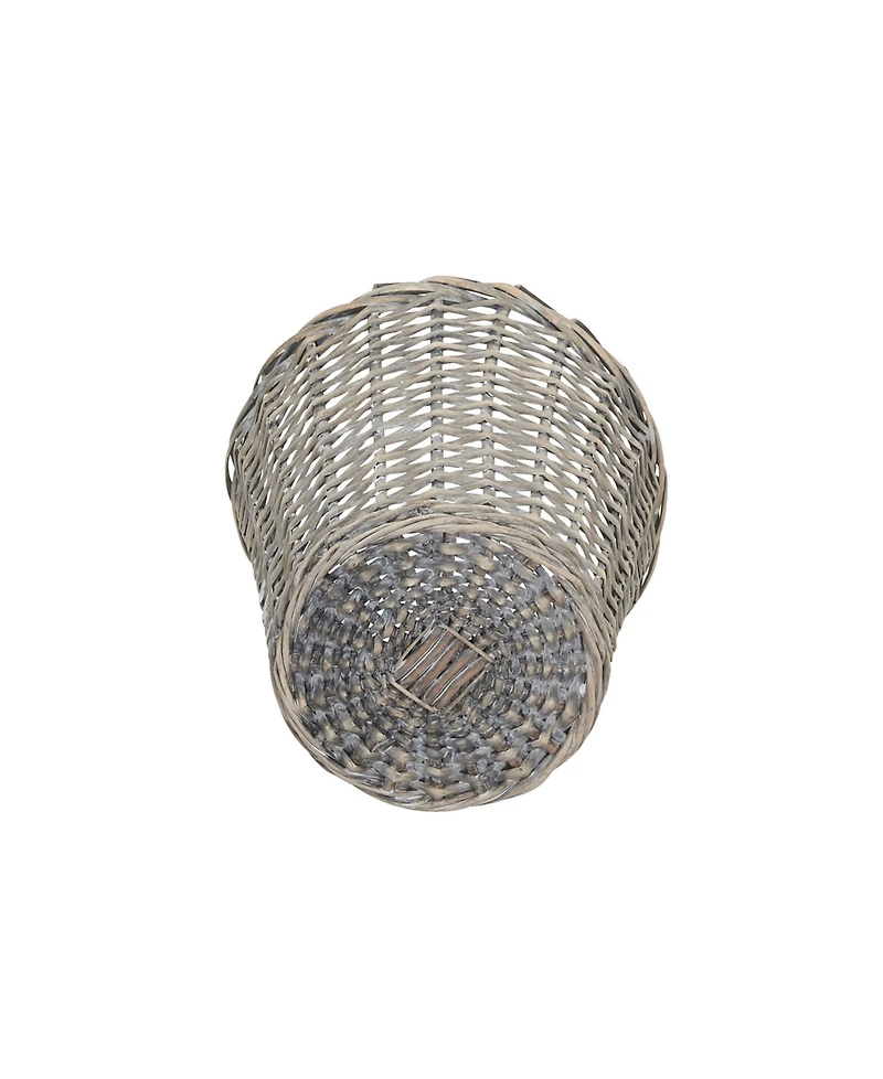 Household Essentials Wicker Waste Basket, Willow Weave Painted Includes Plastic Liner