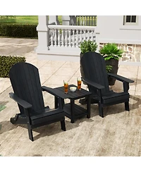 WestinTrends 3-Piece Outdoor Folding Adirondack Chair with Side Table Set