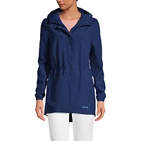 Lands' End Women's Tall Waterproof Hooded Packable Raincoat
