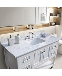 Streamdale Furniture 43 X 22 Bathroom Stone Vanity Top Engineered Stone Carrara Marble