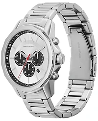 A|X Armani Exchange Men's Quartz Chronograph Silver-Tone Stainless Steel Watch 44mm