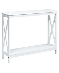 2-Tier Console Table x-Design Bookshelf Sofa Side Accent Table