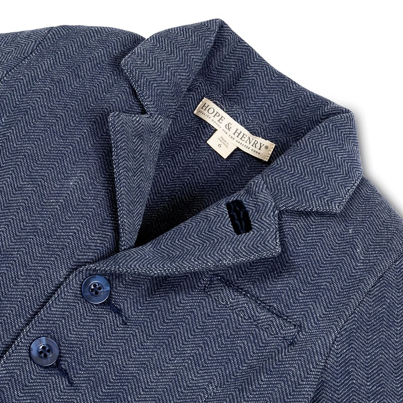 Hope & Henry Toddler Girls Dressy Knit Jacquard Riding Blazer