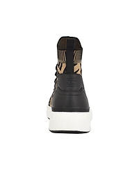 Guess Women's Mannen Knit Hi-Top Lace-Up Fashion Sneakers