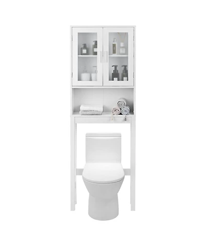 Wooden Over The Toilet Storage Cabinet Spacesaver Organizer Bathroom Tower Rack