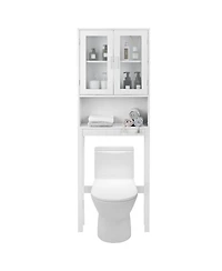 Wooden Over The Toilet Storage Cabinet Spacesaver Organizer Bathroom Tower Rack