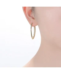 14K Gold Plated Pearl Hoop Earrings
