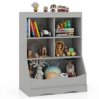 34.5" Kids Bookshelf with Anti-Tipping Kits Multi-functional Display Rack