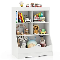 34.5" Kids Bookshelf with Anti-Tipping Kits Multi-functional Display Rack