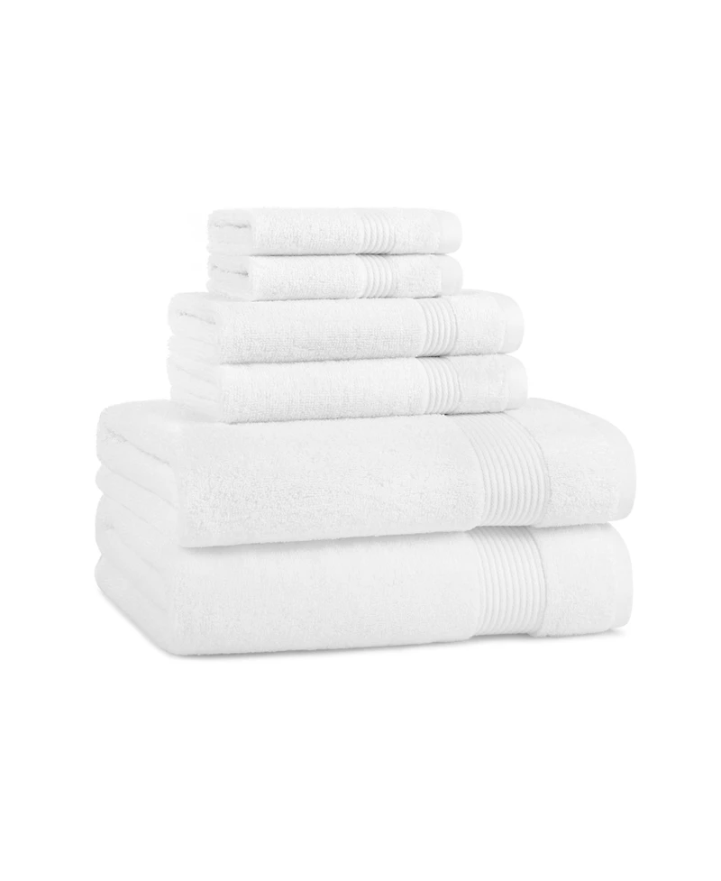 Host and Home 6-Piece Bathroom Towel Set (2 Bath Towels, 2 Hand Washcloths), Double Stitched Edges, 600 Gsm, Soft Ringspun Cotton, Stylish S