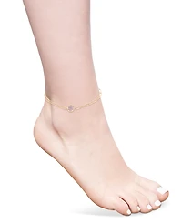 Amethyst Bezel Ankle Bracelet (1/5 ct. t.w.) in 14k Gold-Plated Sterling Silver