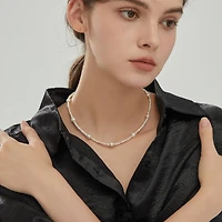 Joey Baby 18K Gold Plated Mixed Large & Small Freshwater Pearl - Kylie Necklace 18" For Women