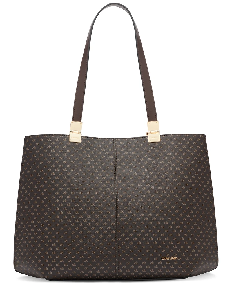 Calvin Klein Granite Signature Triple Compartment Tote with Magnetic Snap
