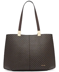 Calvin Klein Granite Signature Triple Compartment Tote with Magnetic Snap