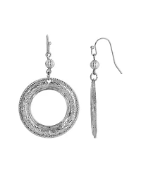 2028 Silver-Tone Front Facing Hoop Earrings