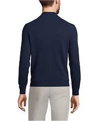 Lands' End Men's Fine Gauge Cashmere Quarter Zip Sweater