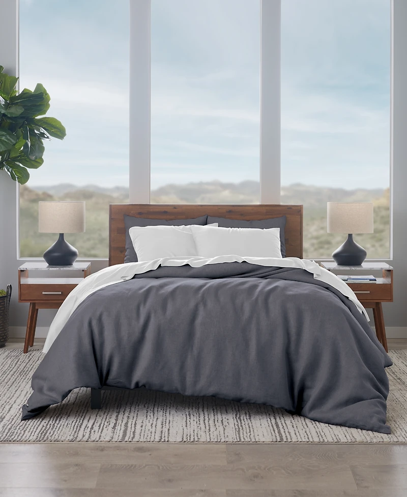 Ella Jayne French Linen Cotton 3 piece Duvet Cover Set, King/California King