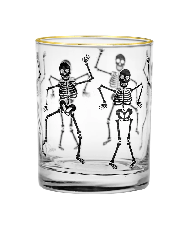 Culver 14-Ounce 22 Carat Gold-Tone Rim Dof (Double Old Fashioned) Glass Set of 4