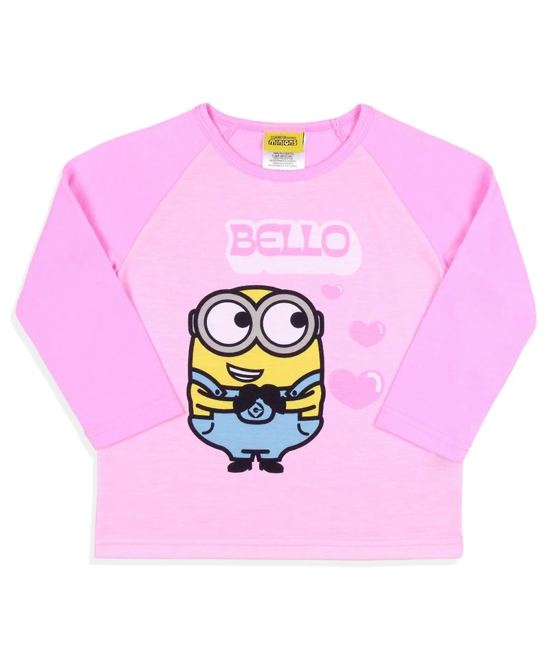 Despicable Me Toddler Girls Minions Bello 2-pc Raglan Shirt and Pant Pajama Set