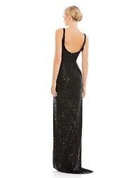 Mac Duggal Women's Ieena Fully Sequined Scoop Back Gown