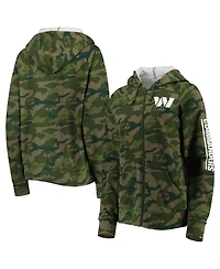 Women's New Era Camo Washington Commanders Raglan Full-Zip Hoodie