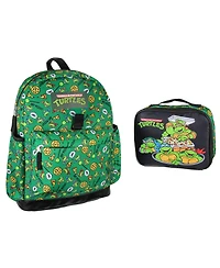 Nickelodeon Teenage Mutant Ninja Turtles Got Pizza? Leonardo Raphael Donatello Michelangelo 2 Pc Lunch Box Backpack Set