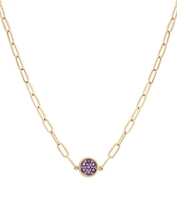 Amethyst Bezel Cluster Pendant Necklace (1/5 ct. t.w.) in 14k Gold-Plated Sterling Silver, 16" + 2" extender